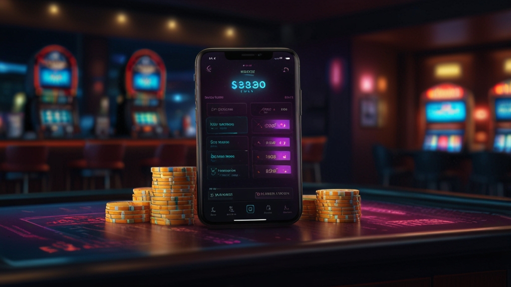 Smartphone cashier screen showing a promo code field in a casino setting