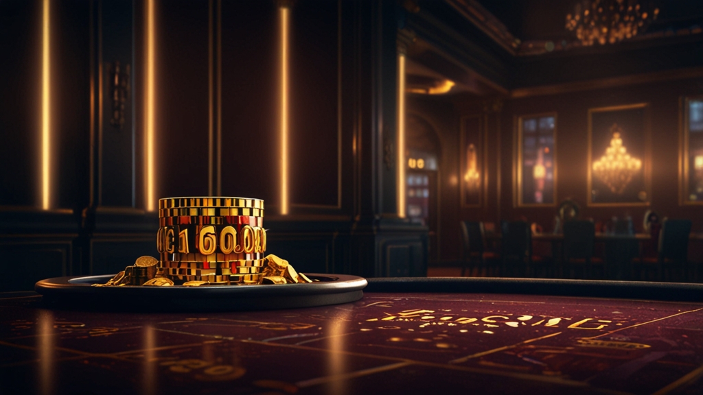 Casino lobby with a glowing welcome bonus banner and registration screen