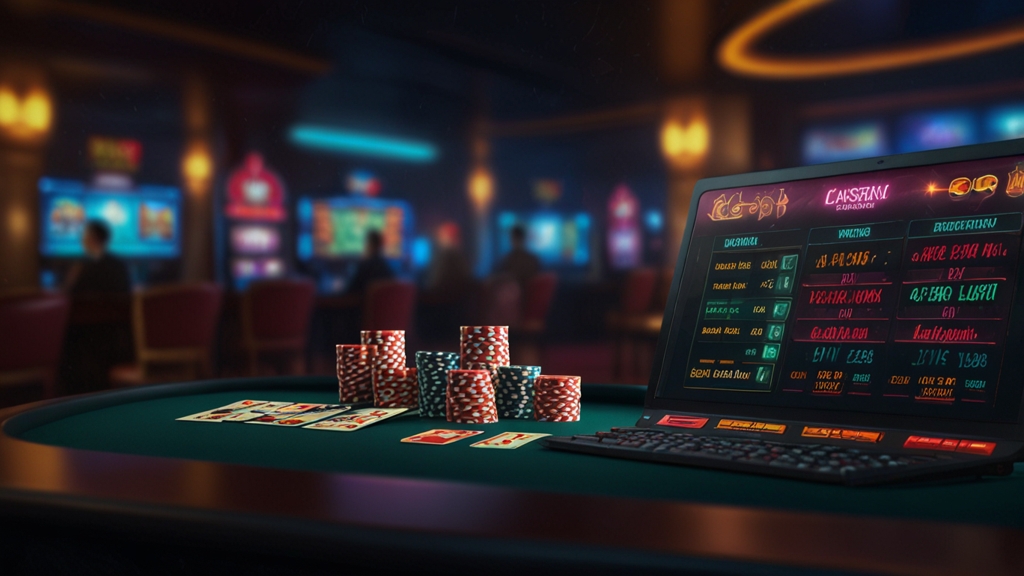Casino support desk with withdrawal status icons and documents